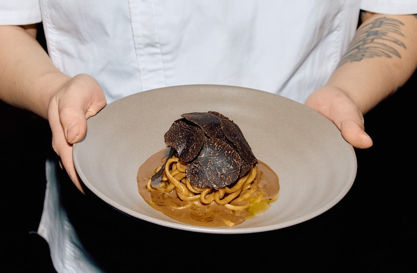 Truffle and Korean Black Garlic Spaghetti